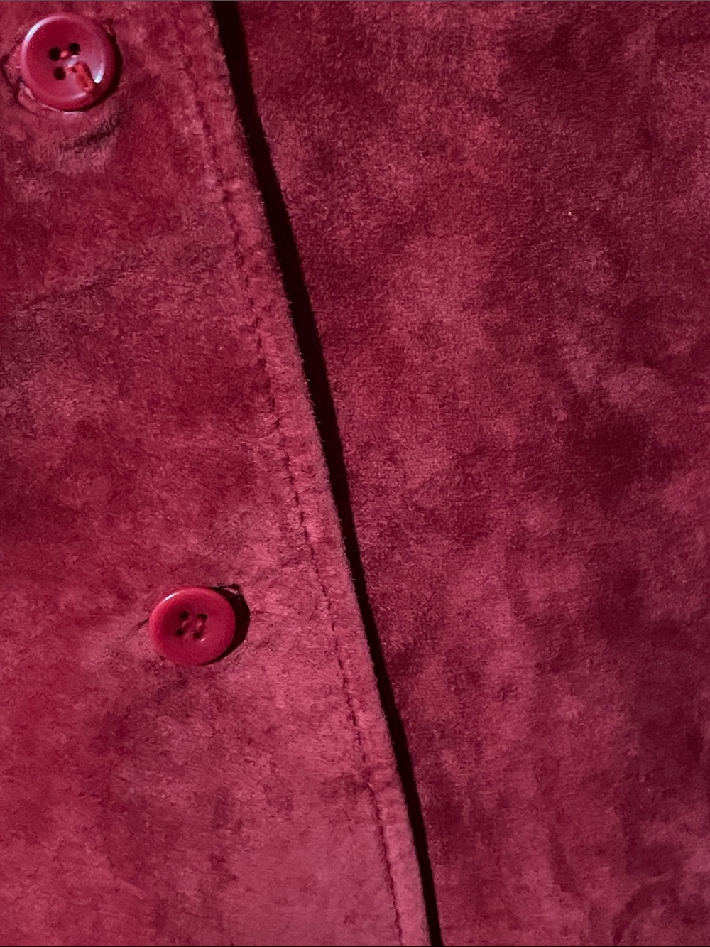 Rafaella Red Suede Button-Up Jacket - Picture 3 of 5